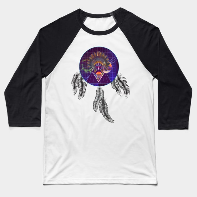 Futuristic indian girl in the dreamcatcher Baseball T-Shirt by AnnArtshock